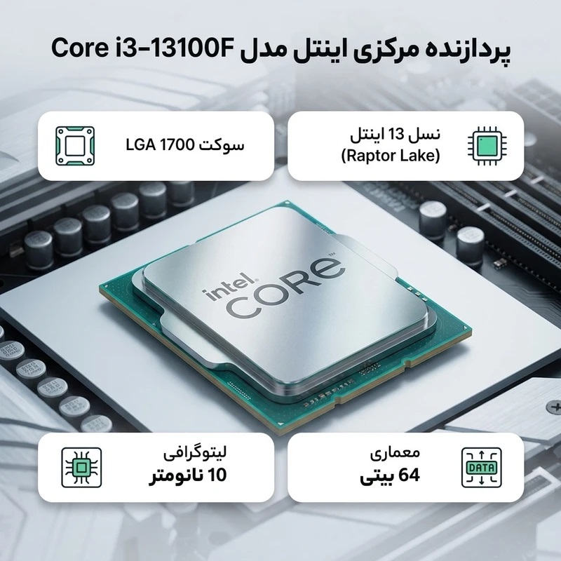 پردازنده اینتل مدل CORE I3 13100F TRAY NEW - Image 2